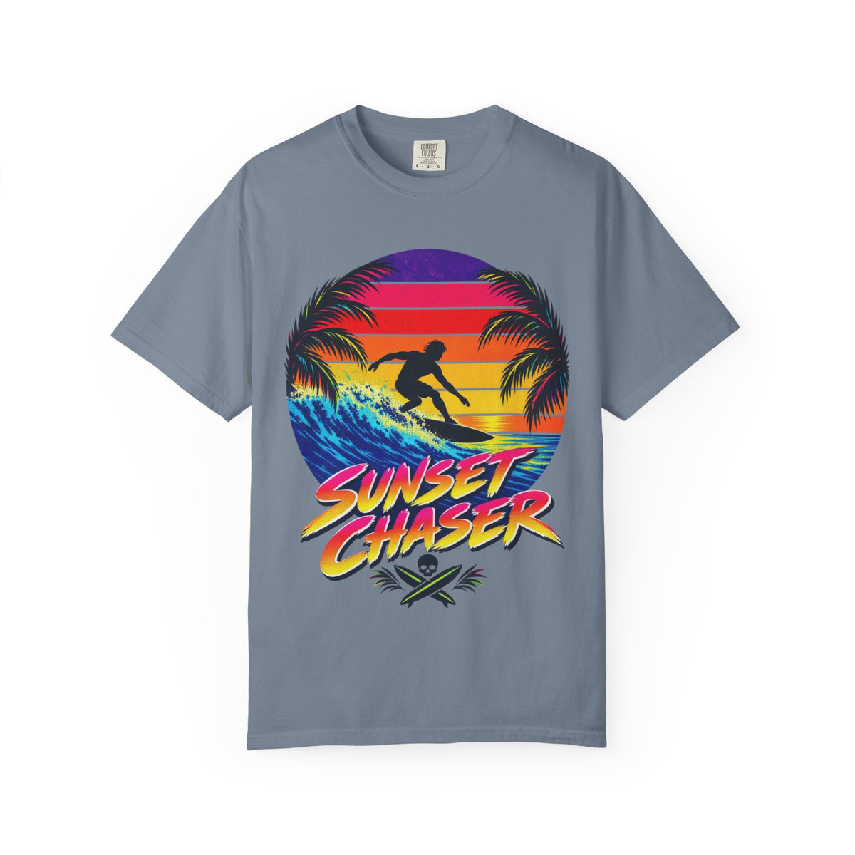 Sunset Chaser Tee | Retro Sunset Shirt | Tropical Surf T-Shirt | Comfort Colors