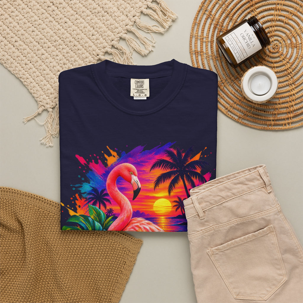 Flamingo Sunset Shirt | Tropical Flamingo Paradise Tee | Comfort Colors T-Shirt