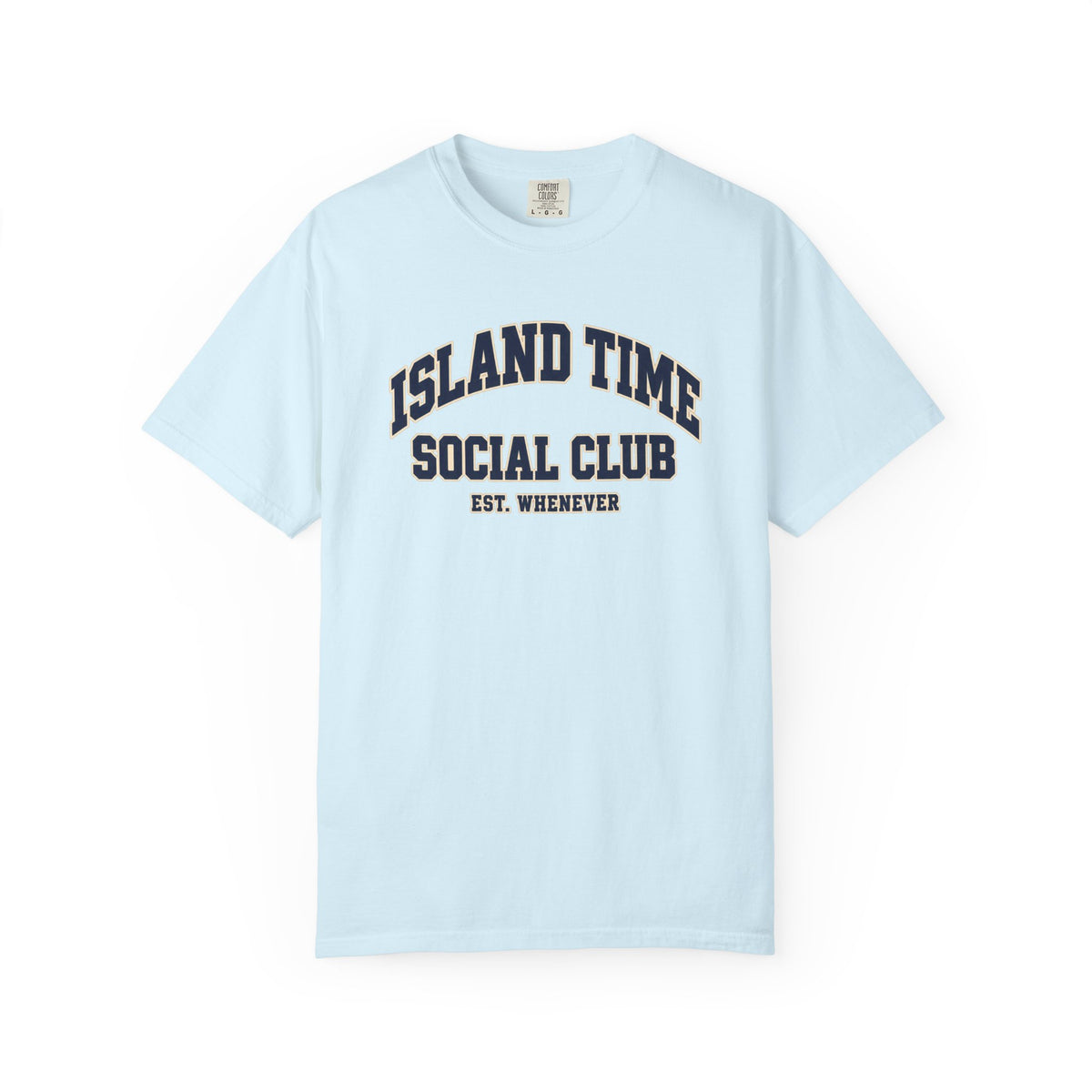 Island Time Social Club Tee | Est. Whenever | Varsity Beach T-Shirt | Comfort Colors Vacation Shirt
