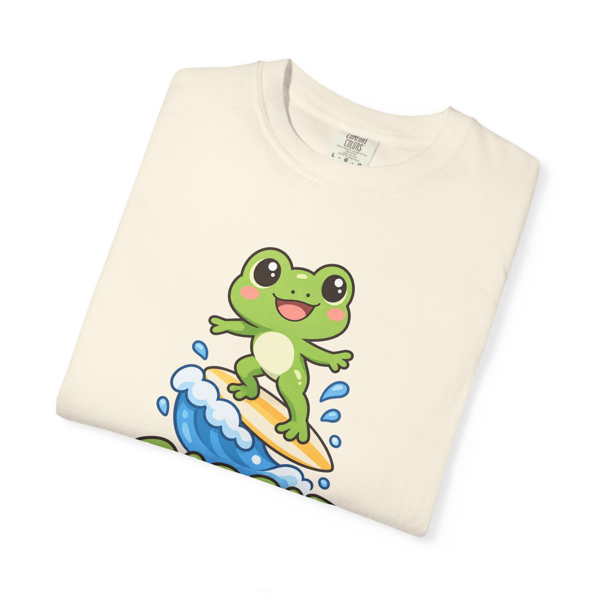 Ribbit and Ride Tee | Cute Surfing Frog Shirt | Funny Frog Surf T-Shirt | Comfort Colors Butter