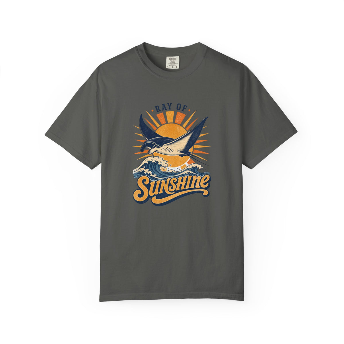 Ray Of Sunshine Tee | Manta Ray Shirt | Retro Beach T-Shirt | Comfort Colors Gift
