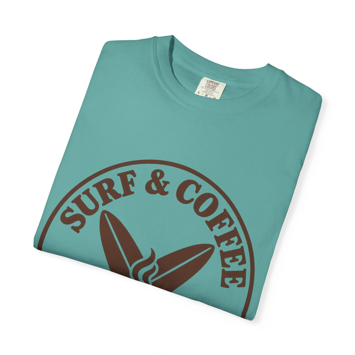 Surf And Coffee Club Shirt | Coffee Lover Surfboard Tee | Comfort Colors T-Shirt