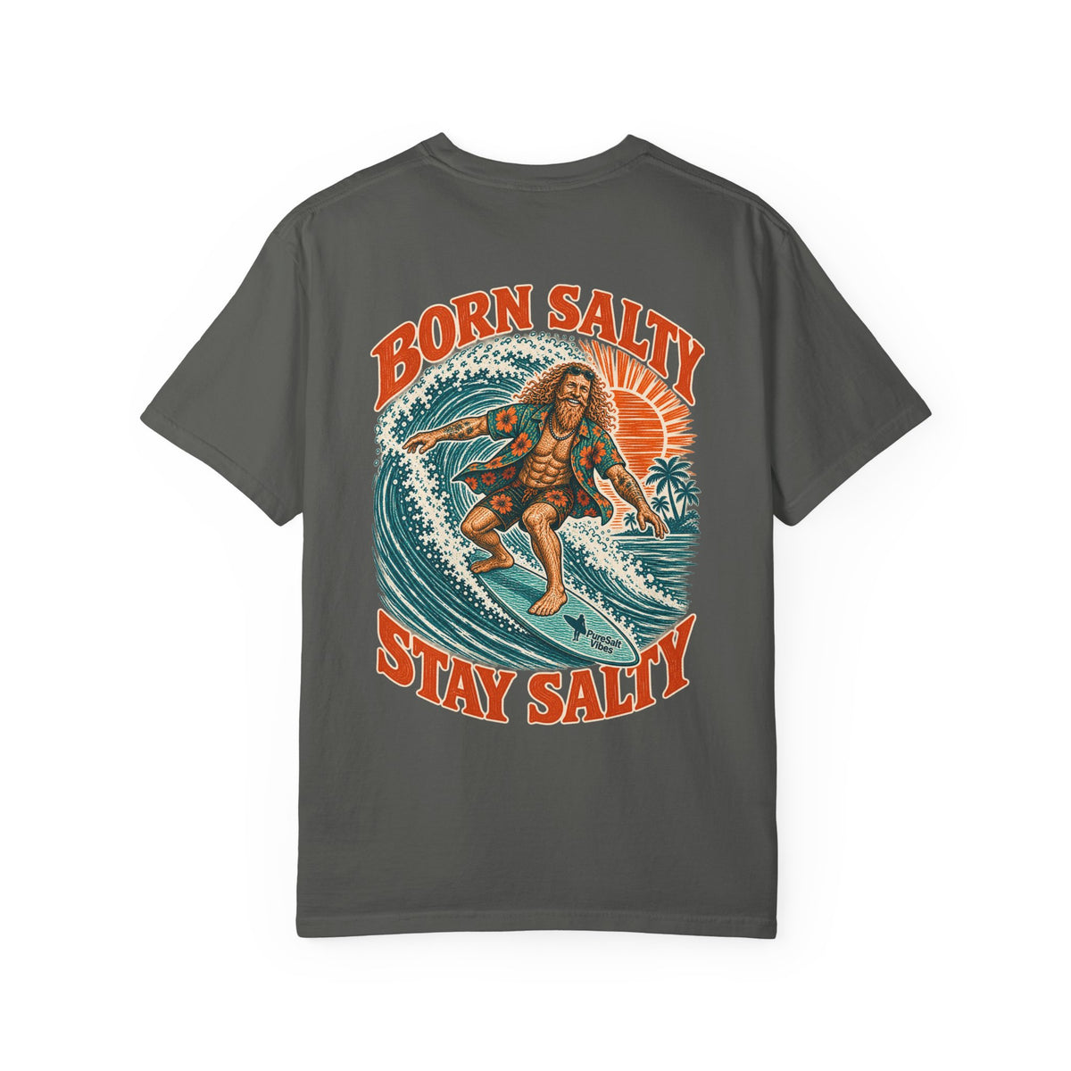Born Salty Surf T-Shirt — "Born Salty Stay Salty" Vintage Surf Tee