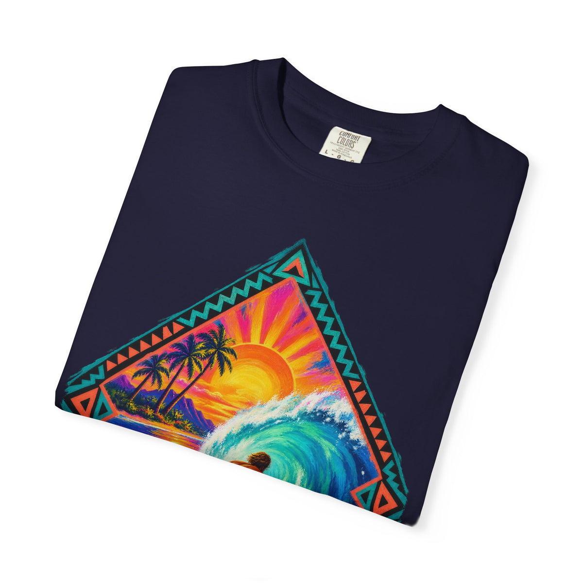 Tribal Barrel Wave Surf Shirt | Polynesian Surfer Tee | Comfort Colors T-Shirt