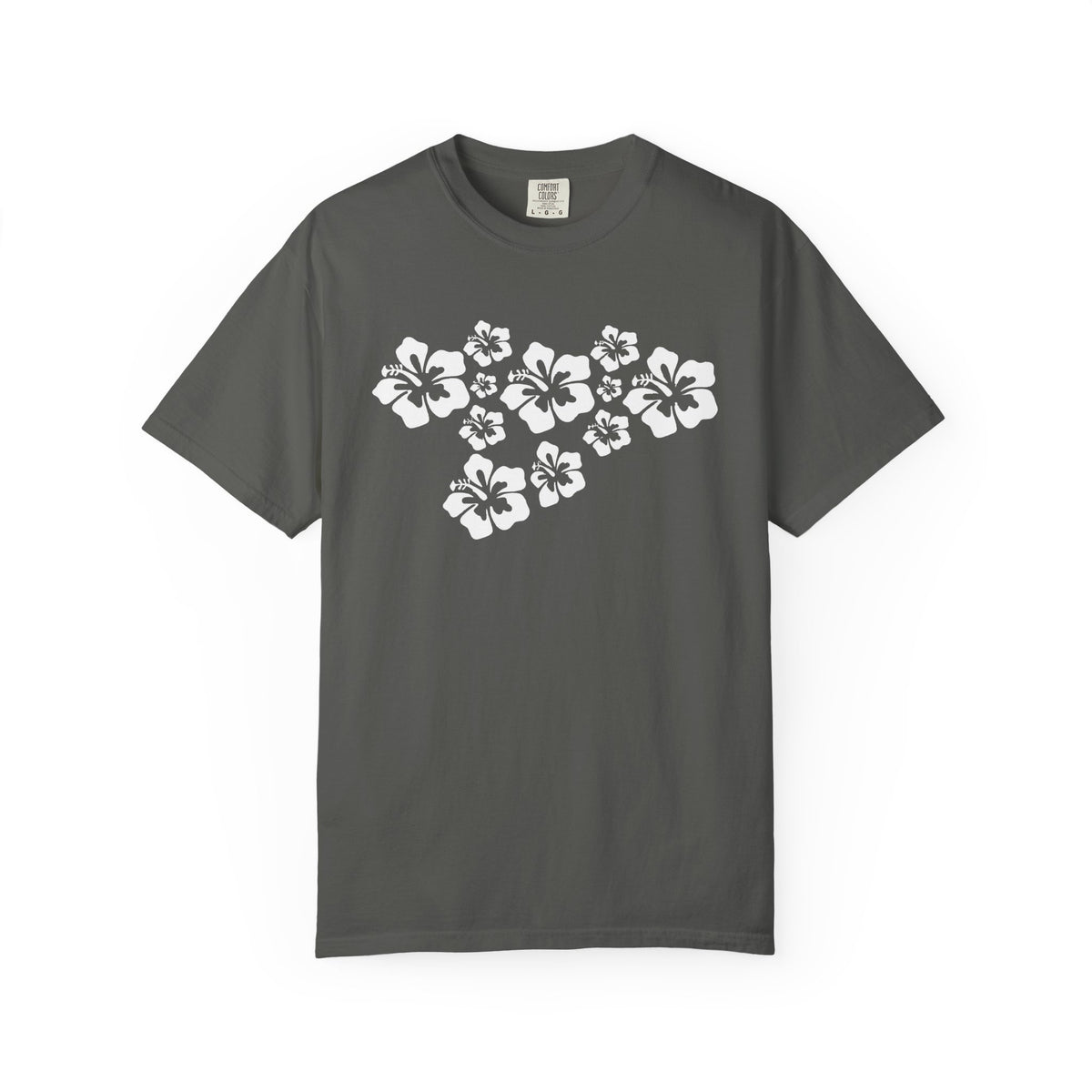 Hibiscus Flowers Tee | White Hibiscus Cluster Shirt | Tropical Island Flower T-Shirt | Comfort Colors