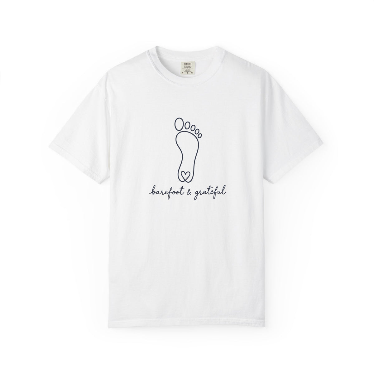 Barefoot & Grateful Tee | Minimal Barefoot Shirt | Inspirational Ocean T-Shirt | Comfort Colors