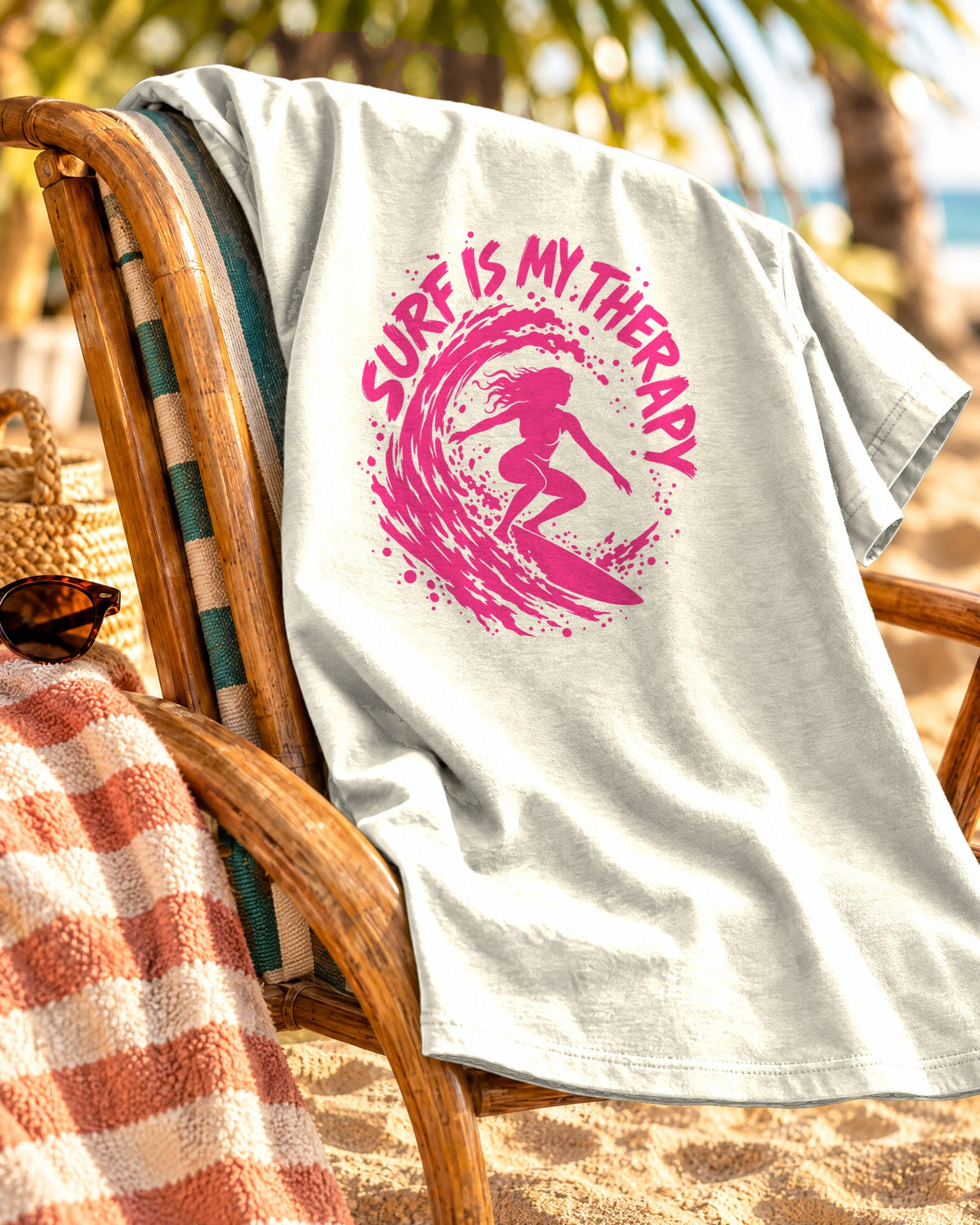 Surf Is My Therapy Shirt | Surfer Girl Brush Script Tee | Comfort Colors T-Shirt