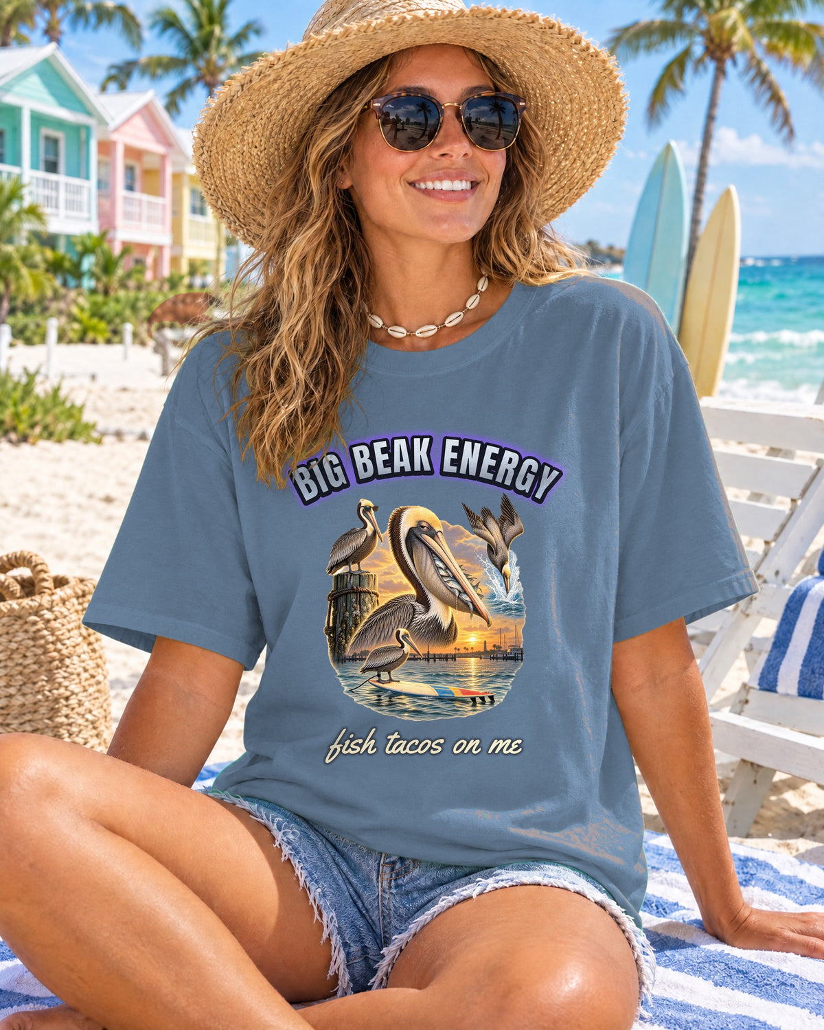 Pelican Big Beak Energy Shirt | Funny Pelican Bootleg Tee | Comfort Colors T-Shirt