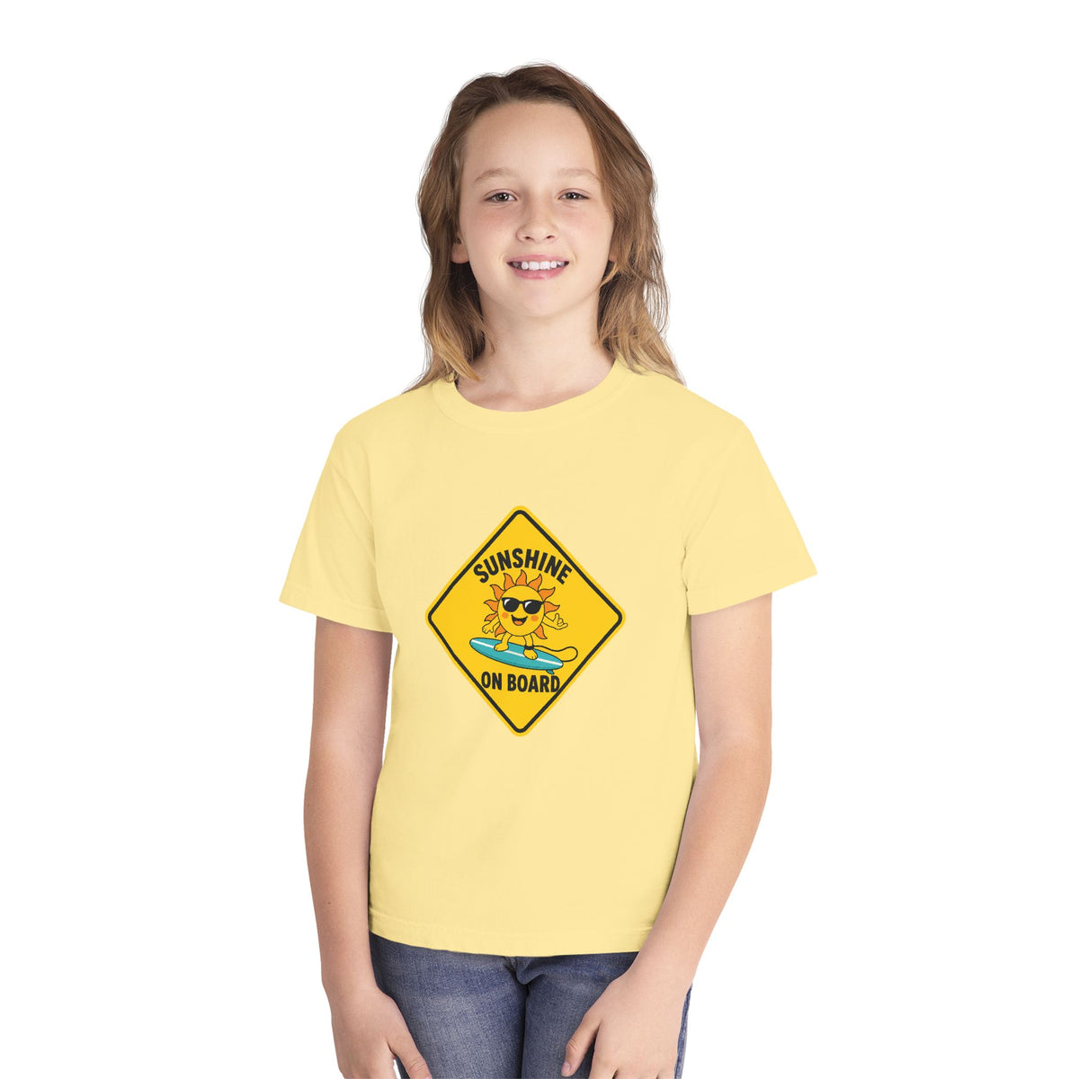 Sunshine On Board Kids Tee | Sunshine Kids Shirt | Youth Beach T-Shirt | Surf Kid Gift