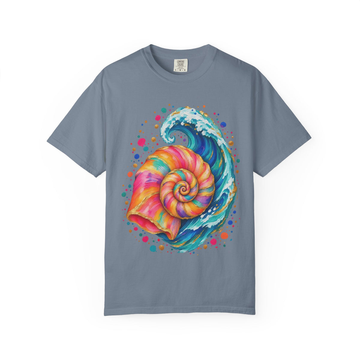 Spiral Seashell Wave Shirt | Pastel Shell Ocean Tee | Comfort Colors T-Shirt
