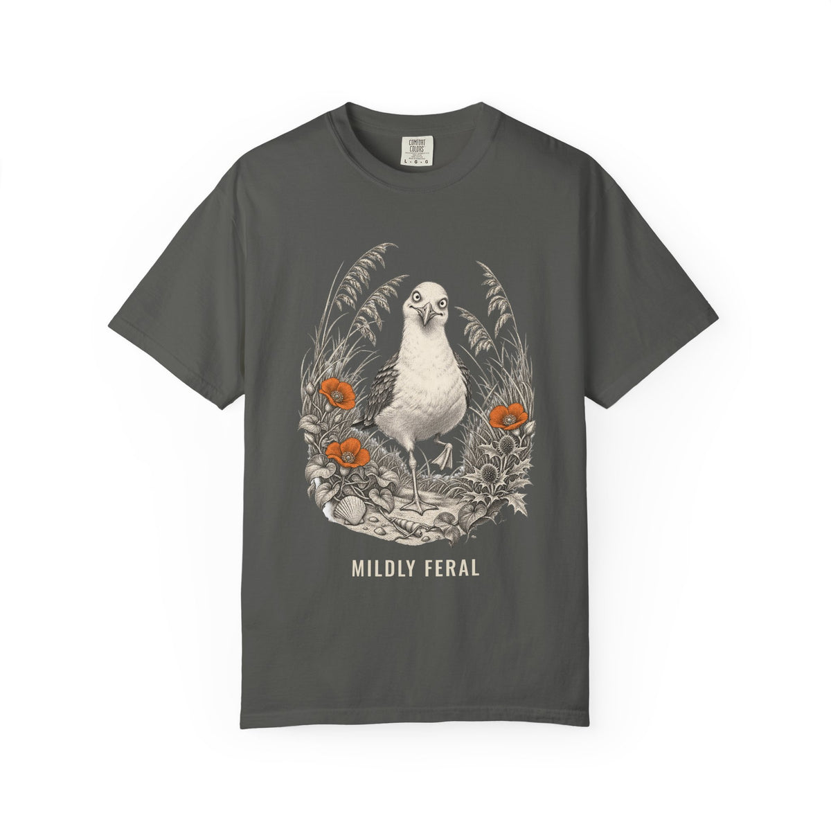 Mildly Feral Seagull Shirt | Vintage Etched Funny Bird Tee | Comfort Colors T-Shirt