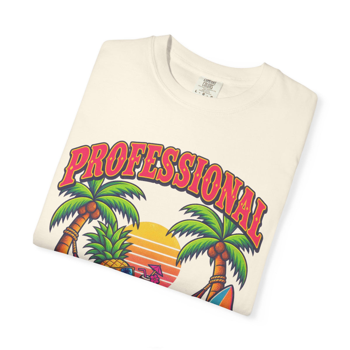 Professional Beach Bum Tee | Funny Pineapple Hammock Shirt | Retro Vacation T-Shirt | Comfort Colors