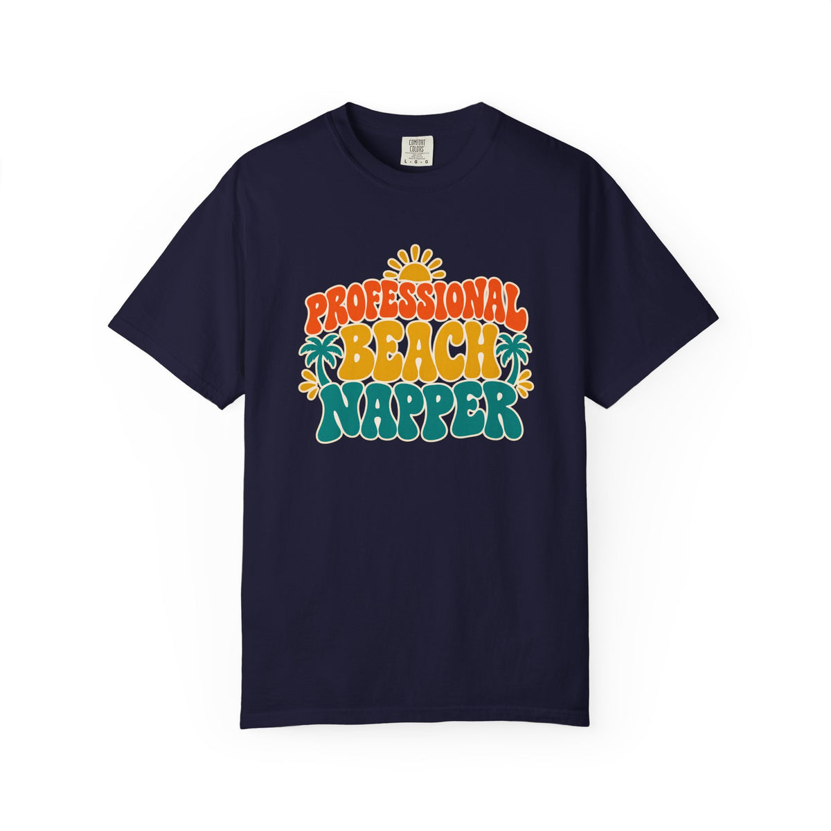 Professional Beach Napper Tee | Funny Beach Shirt | Retro Sun & Palm Vacation T-Shirt | Comfort Colors Beach Gift
