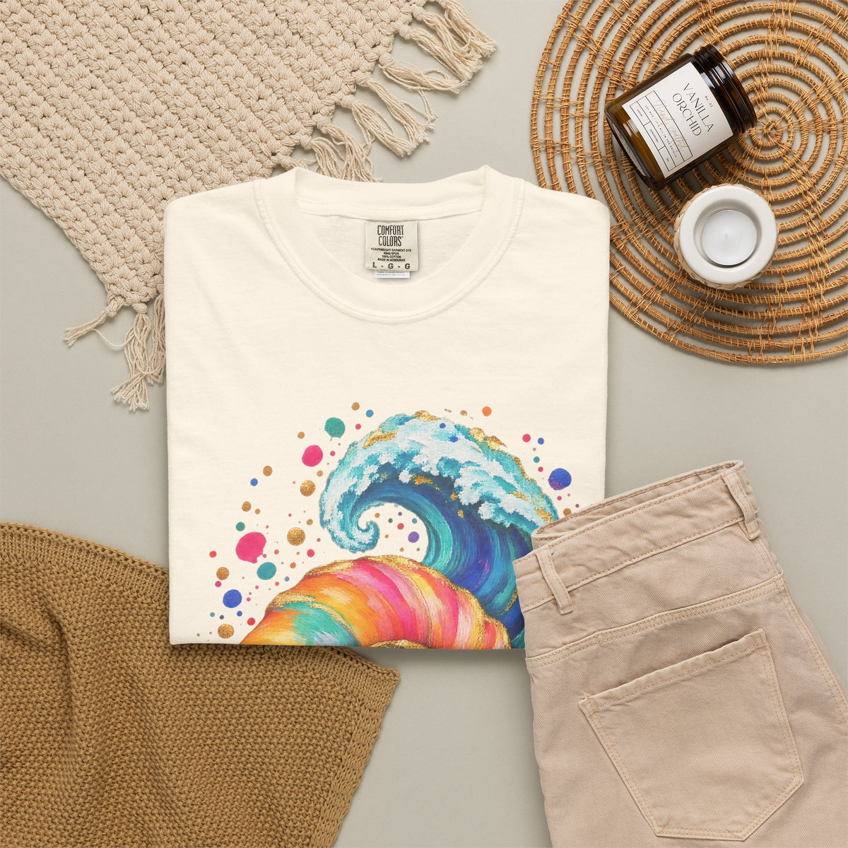 Spiral Seashell Wave Shirt | Pastel Shell Ocean Tee | Comfort Colors T-Shirt