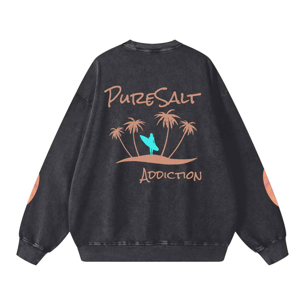 PureSalt Addiction Snow Washed Oversized Sweatshirt