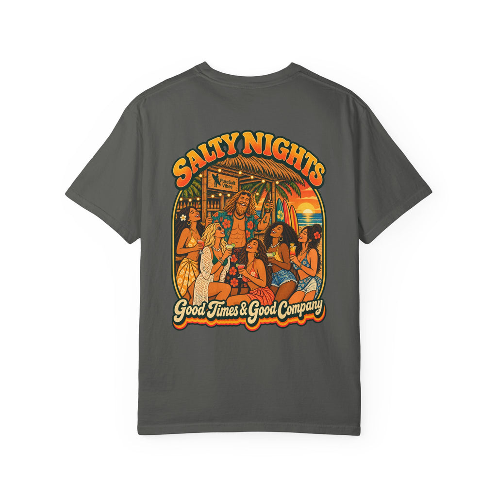 Salty Nights T-Shirt — "Good Times & Good Company" Beach Sunset Graphic Tee