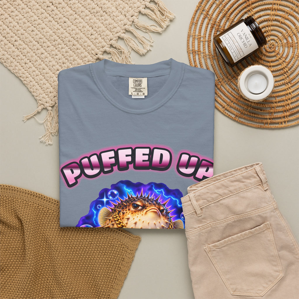 Pufferfish Bootleg Shirt | Puffed Up Funny Fish Tee | Comfort Colors T-Shirt