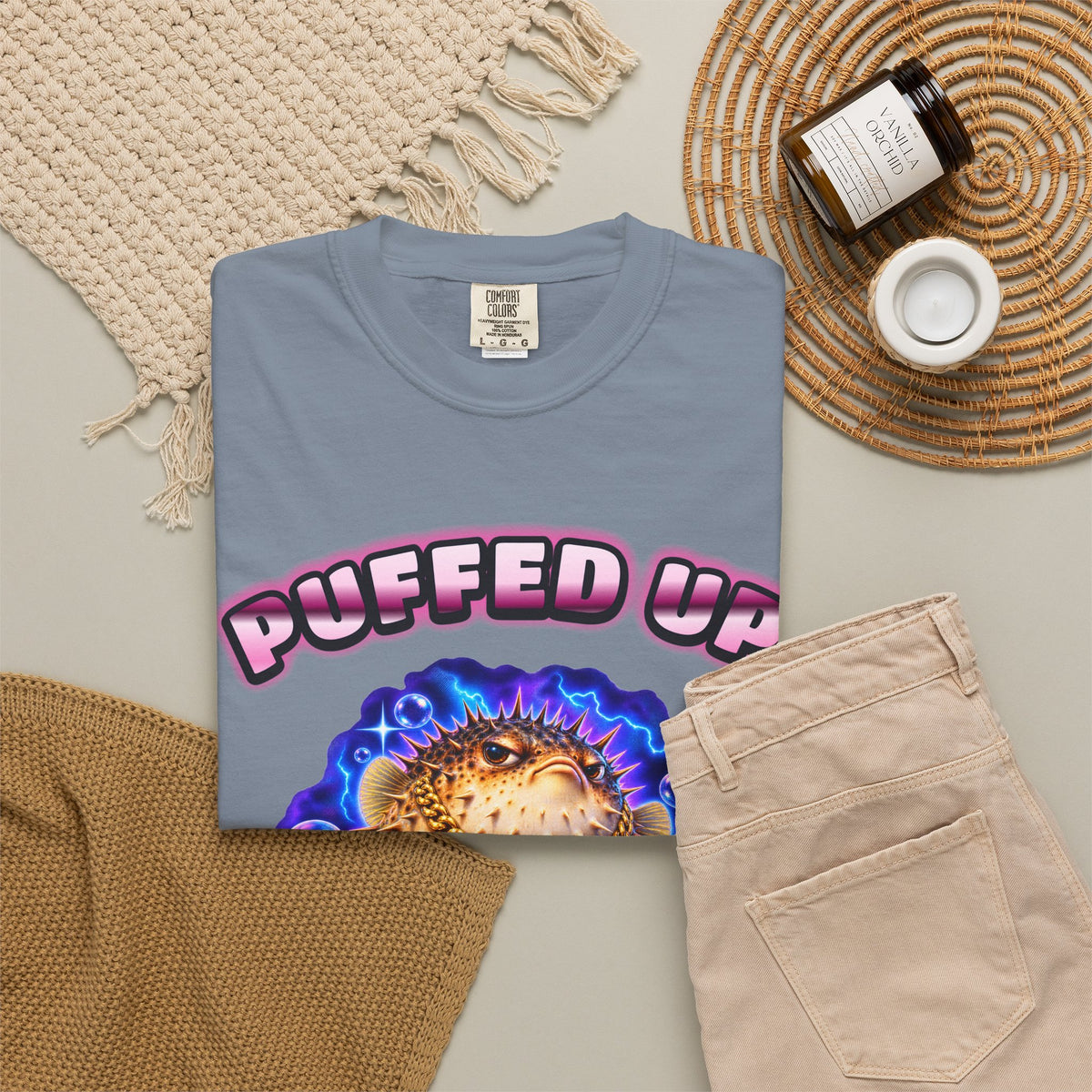 Pufferfish Bootleg Shirt | Puffed Up Funny Fish Tee | Comfort Colors T-Shirt
