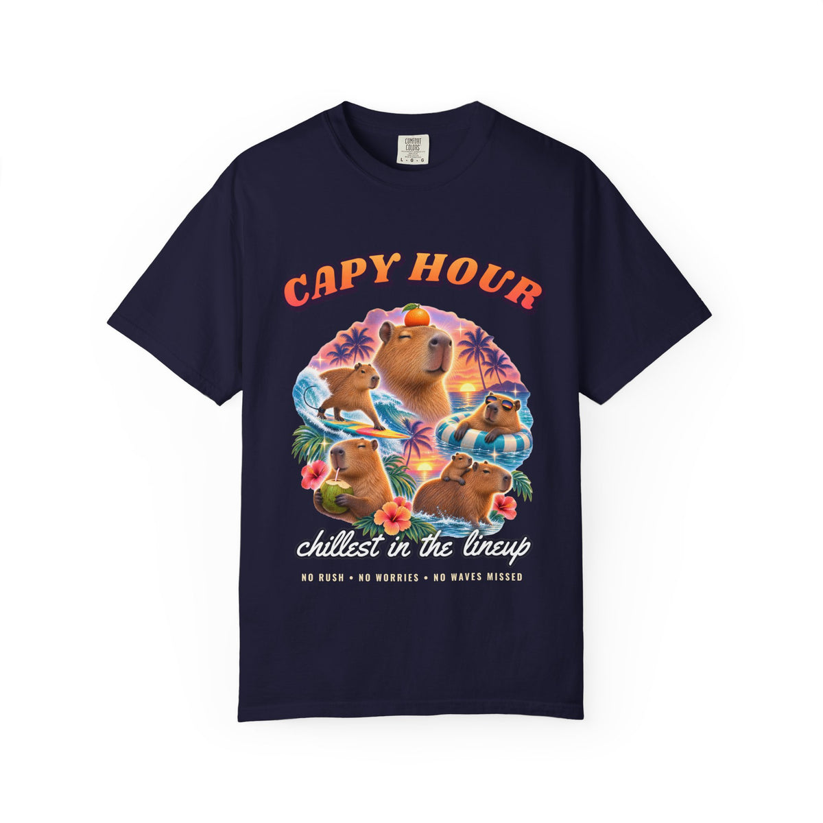 Capybara Bootleg Shirt | Capy Hour Funny Surf Tee | Comfort Colors T-Shirt