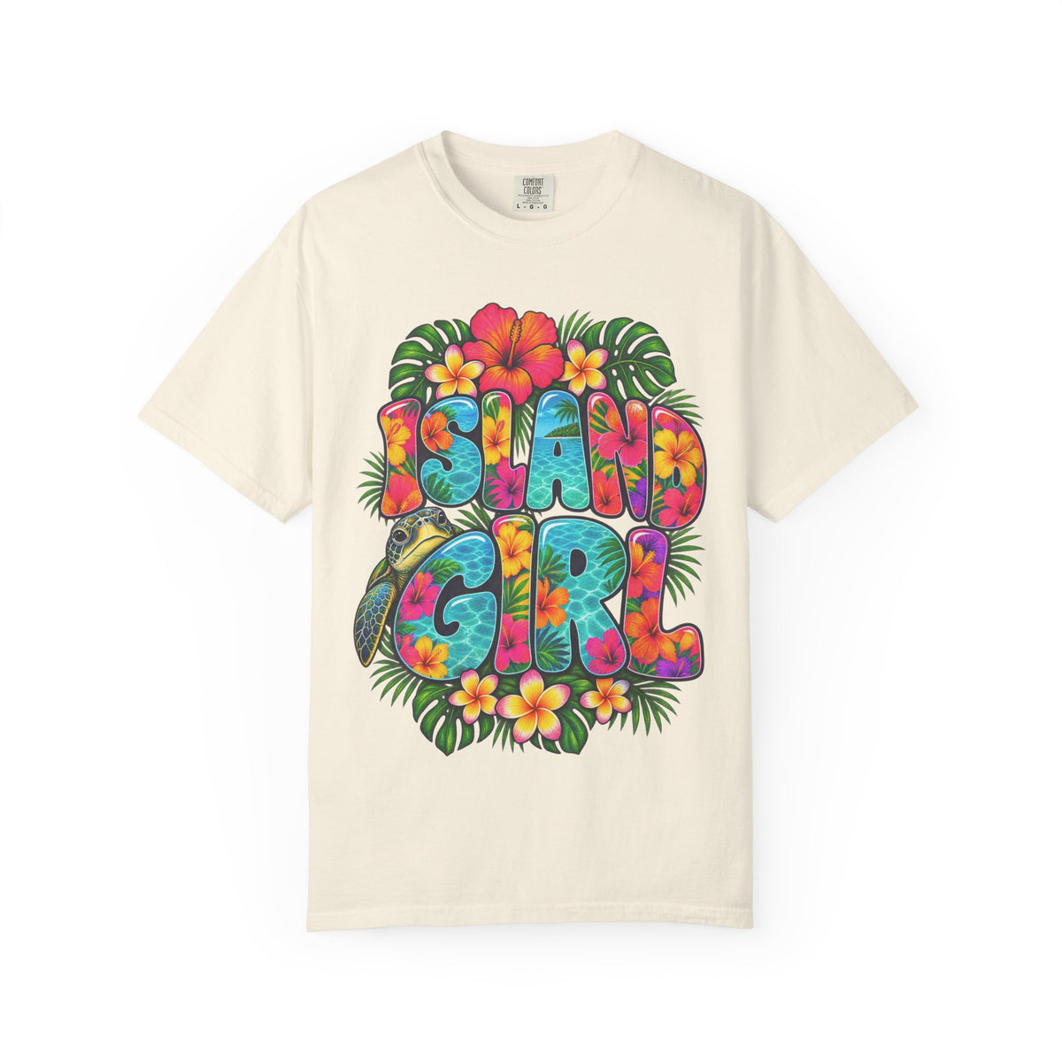 Island Girl Tee | Tropical Girl Shirt | Hibiscus Beach T-Shirt | Comfort Colors