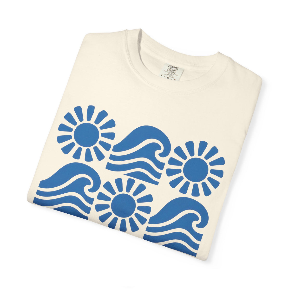 Wave Days Shirt | Block Print Wave Sun Tee | Comfort Colors T-Shirt
