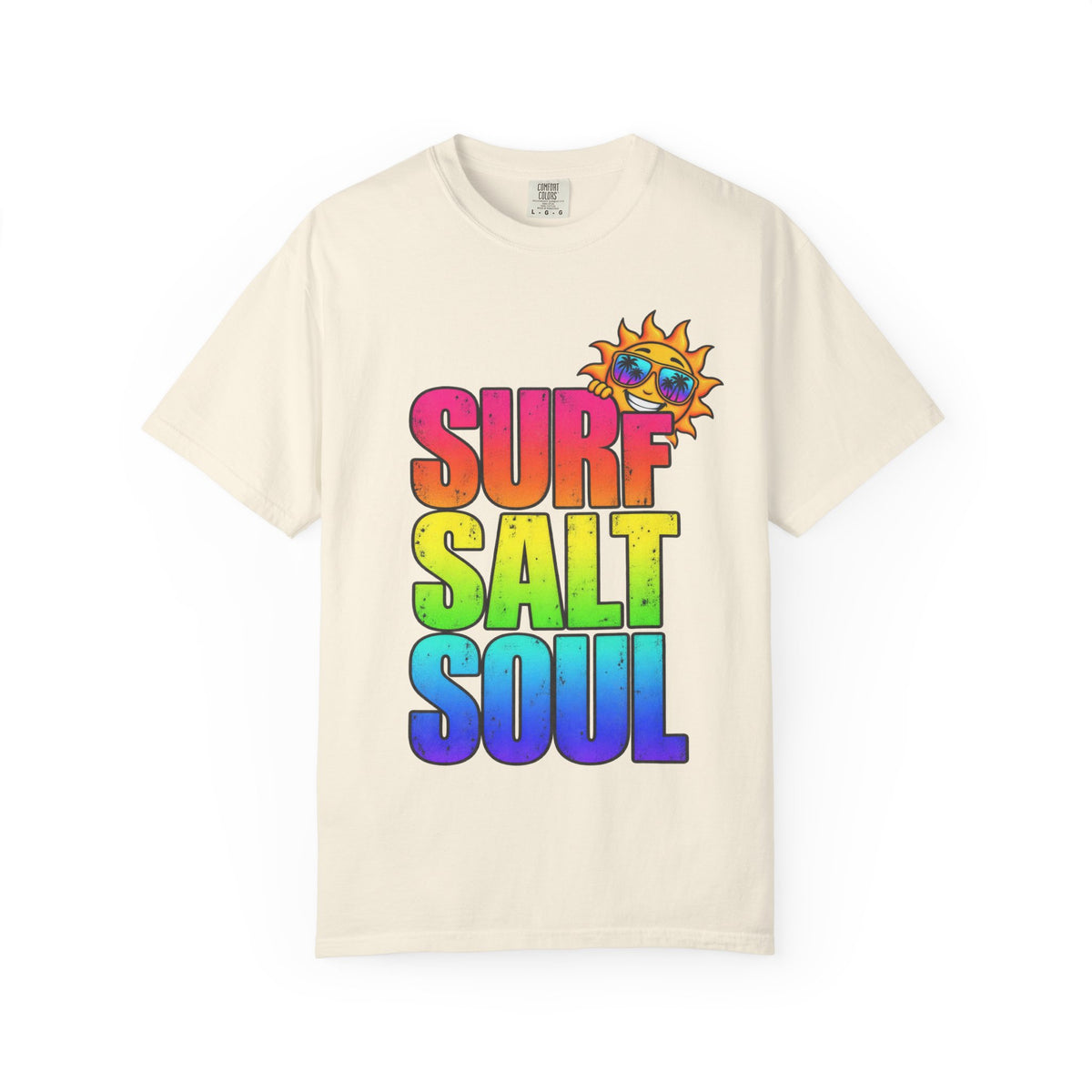 Surf Salt Soul Tee | Retro Surf Graphic Shirt | Colorful Beach T-Shirt | Comfort Colors