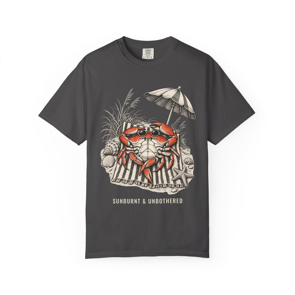 Sunburnt And Unbothered Crab Shirt | Funny Beach Crab Tee | Comfort Colors T-Shirt