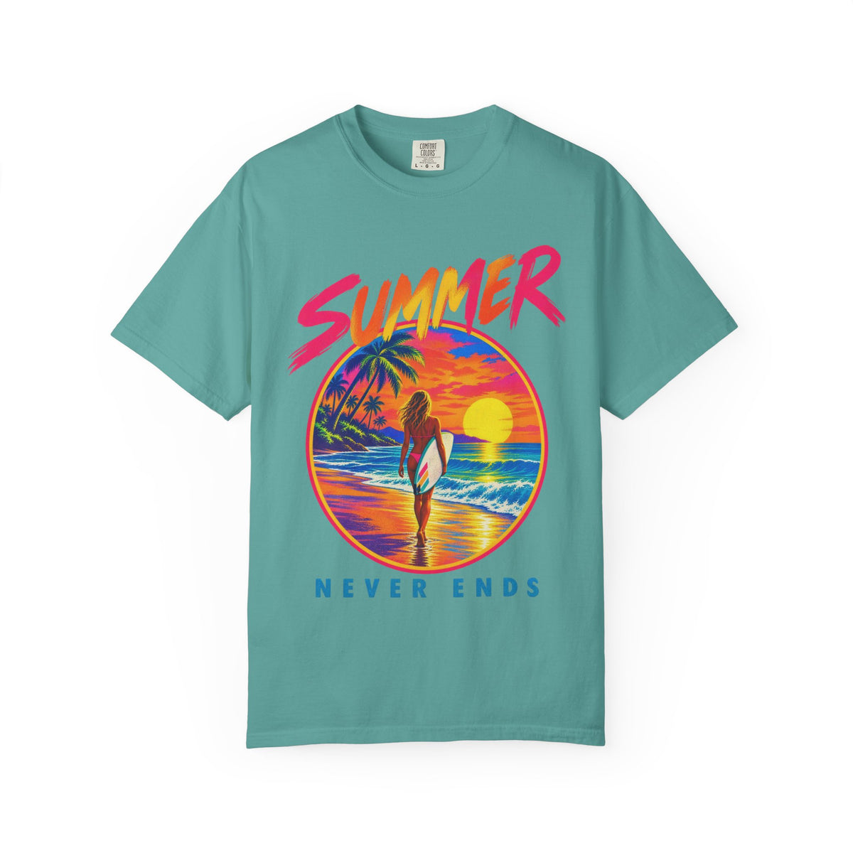 Summer Never Ends Tee | Retro Endless Summer Shirt | Tropical T-Shirt | Comfort Colors