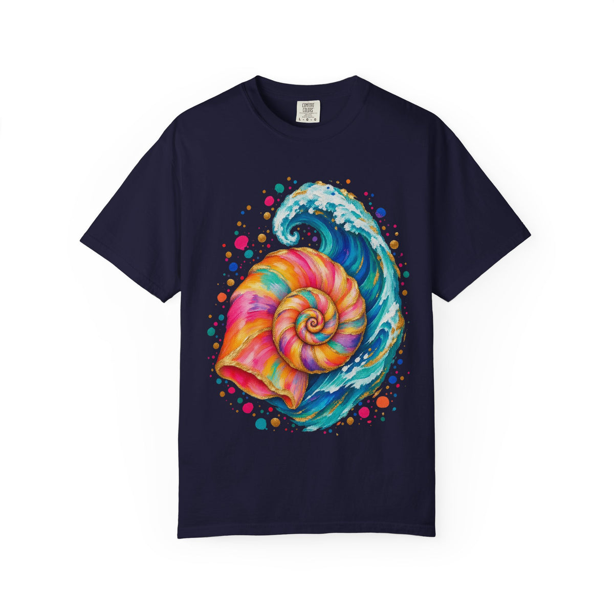 Spiral Seashell Wave Shirt | Pastel Shell Ocean Tee | Comfort Colors T-Shirt