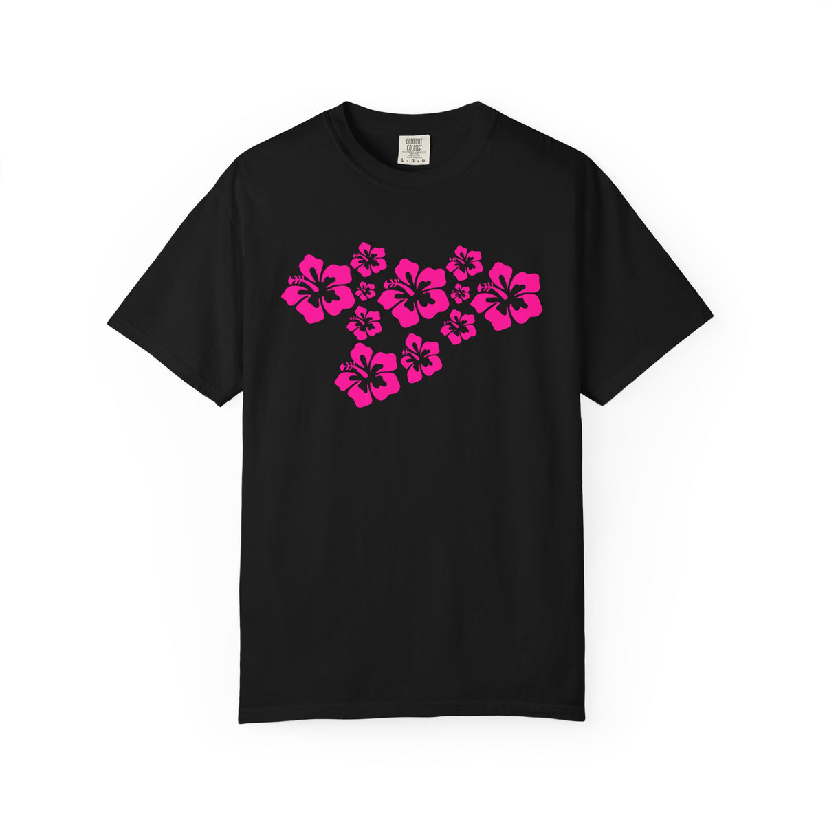 Hibiscus Flowers Tee | Pink Hibiscus Cluster Shirt | Tropical Island Flower T-Shirt | Comfort Colors
