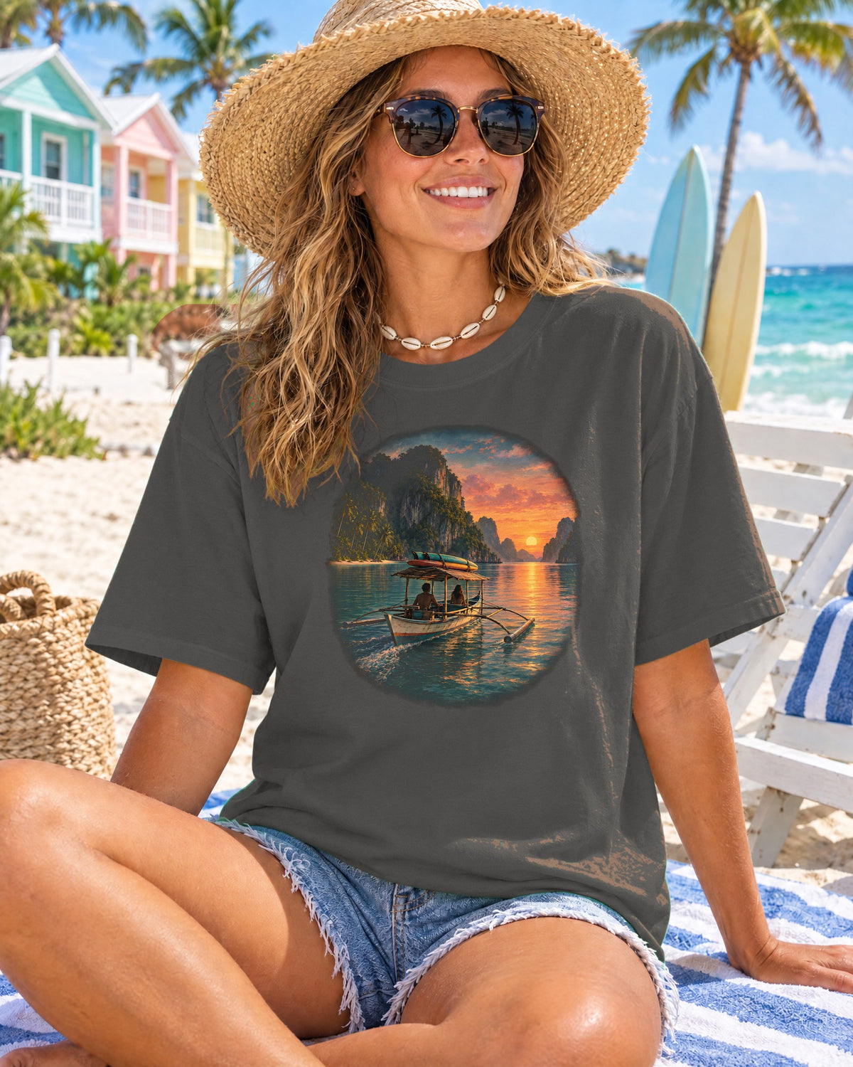 Island Bangka Boat Shirt | Vintage Philippines Tee | Comfort Colors T-Shirt