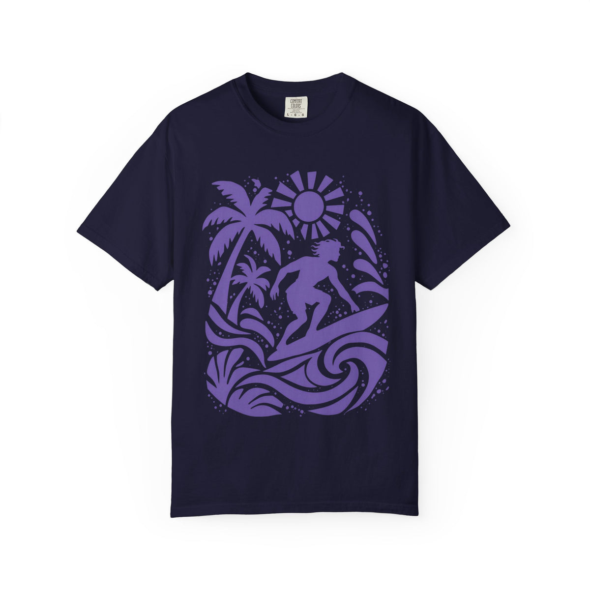 Collage Surfer Shirt | Paper Cut Surf Art Tee | Comfort Colors T-Shirt