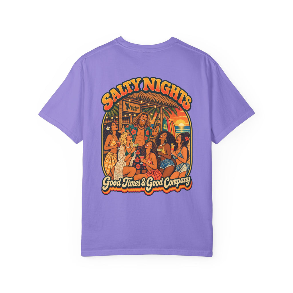 Salty Nights T-Shirt — "Good Times & Good Company" Beach Sunset Graphic Tee
