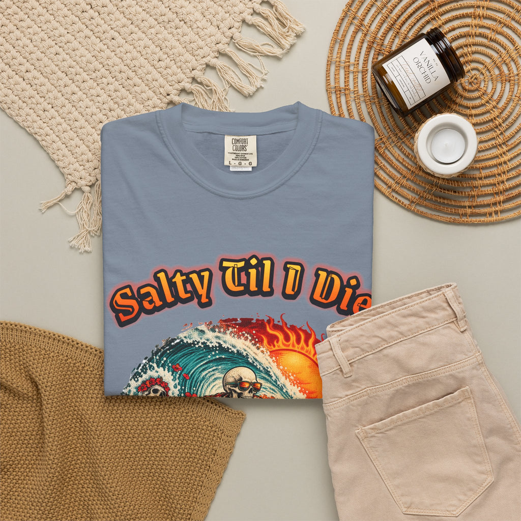 Salty Til I Die Skeleton Shirt | Surf Sleep Repeat Tee | Comfort Colors T-Shirt