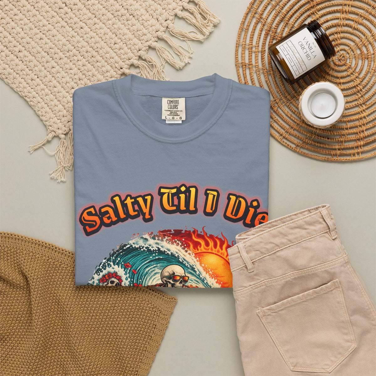 Salty Til I Die Skeleton Shirt | Surf Sleep Repeat Tee | Comfort Colors T-Shirt