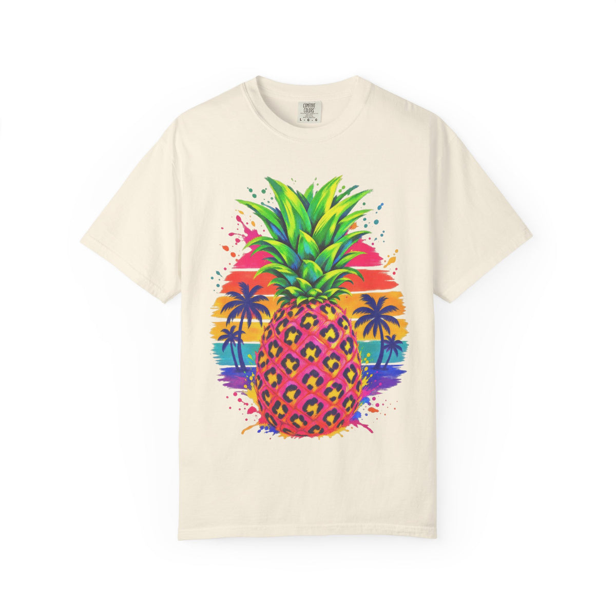 Neon Leopard Pineapple Shirt | Tropical Pineapple Sunset Tee | Comfort Colors T-Shirt