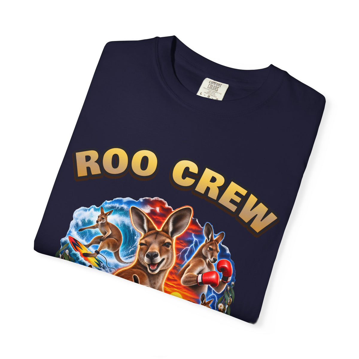 Roo Crew Kangaroo Shirt | Funny Aussie Bootleg Tee | Comfort Colors T-Shirt