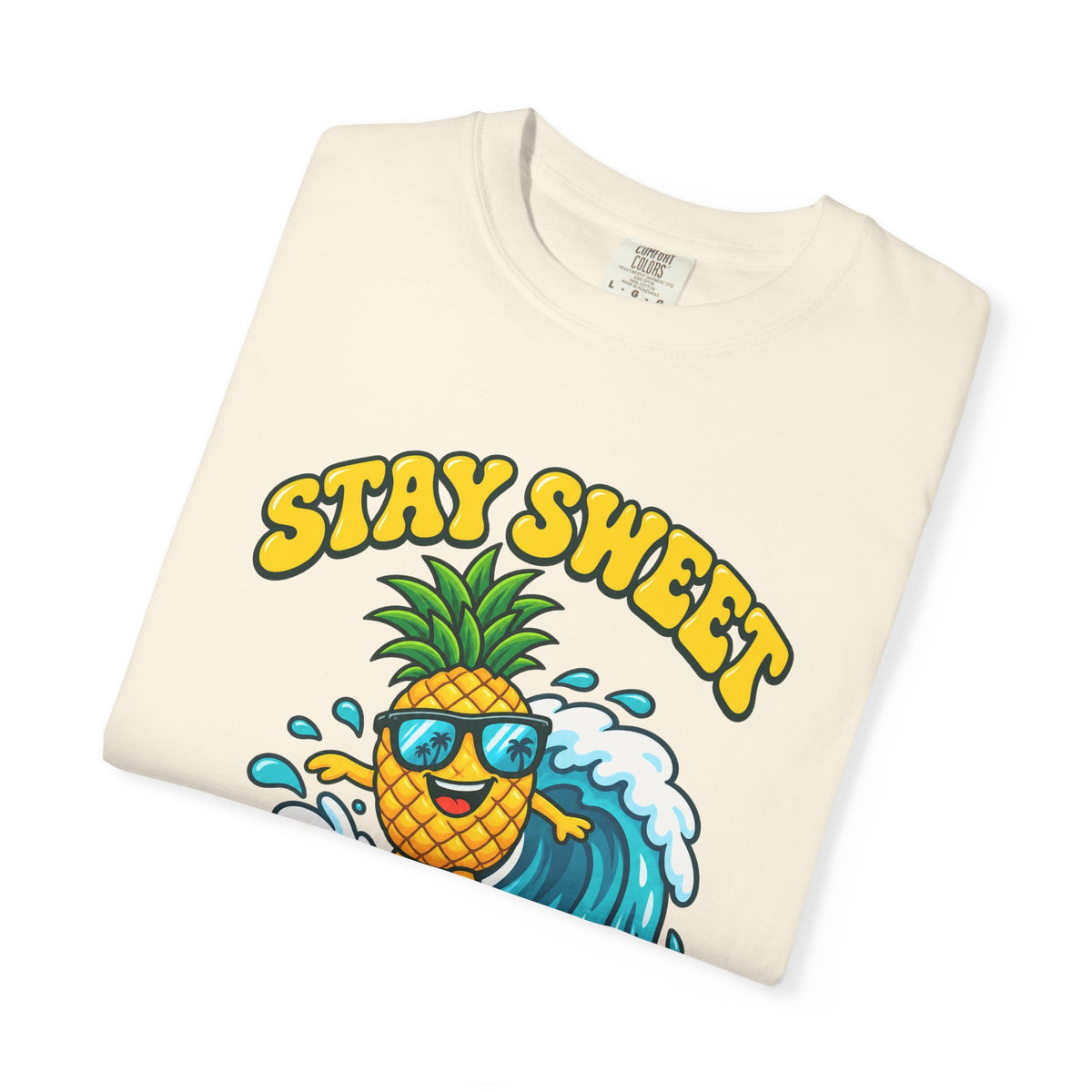 Stay Sweet Stay Salty Tee | Surfing Pineapple Shirt | Cute Tropical Fruit T-Shirt | Comfort Colors Ivory