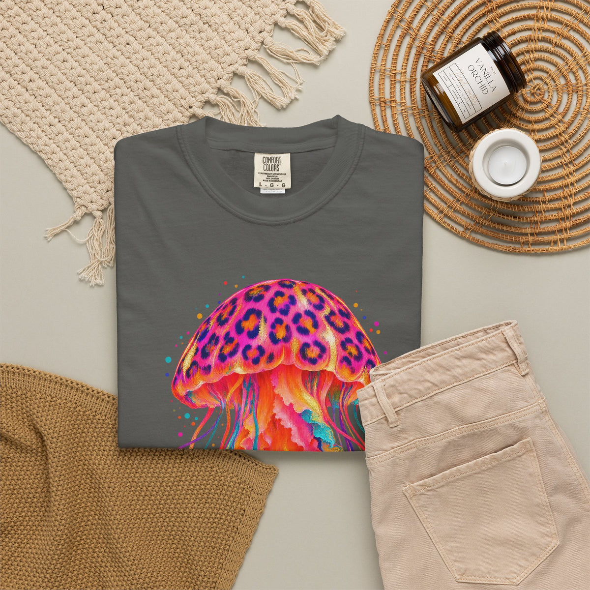 Neon Leopard Jellyfish Shirt | Ocean Jellyfish Tee | Comfort Colors T-Shirt