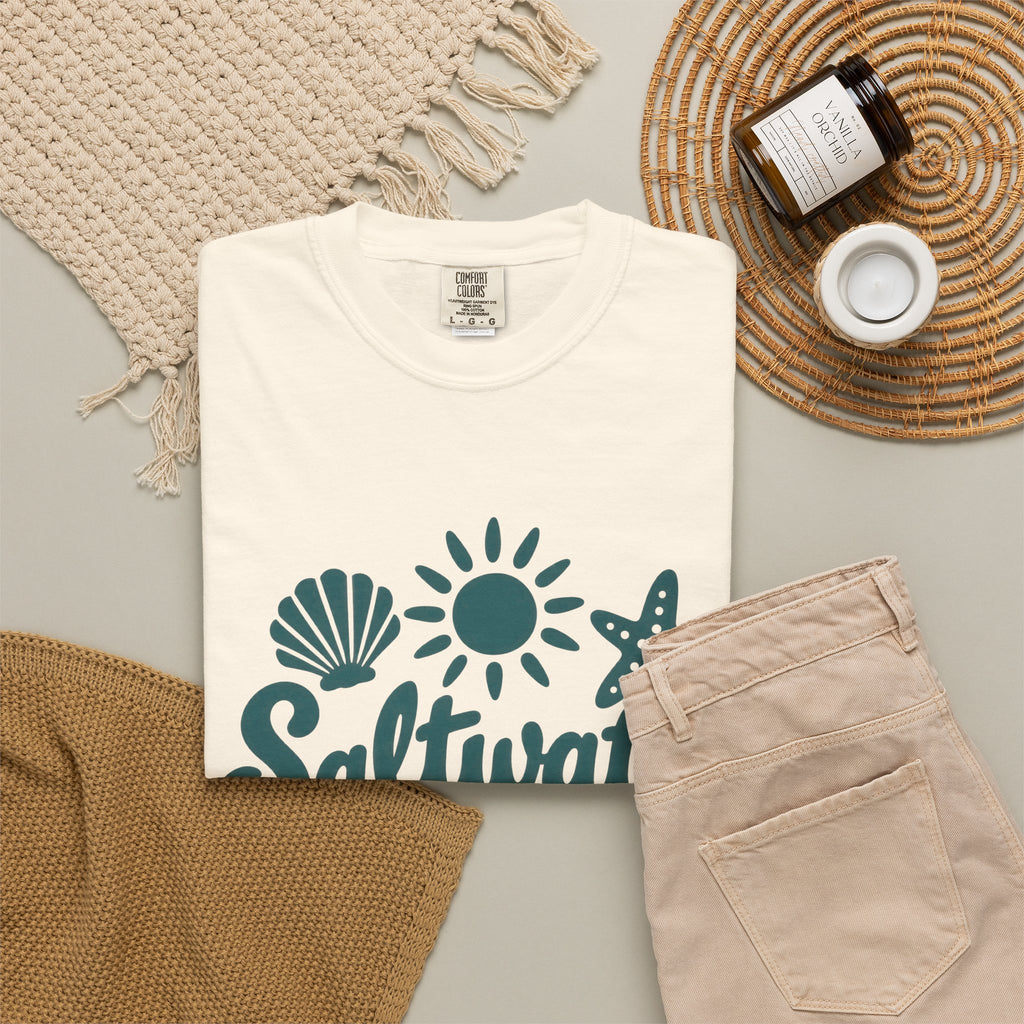 Saltwater Therapy Shirt | Hand Lettered Beach Tee | Comfort Colors T-Shirt