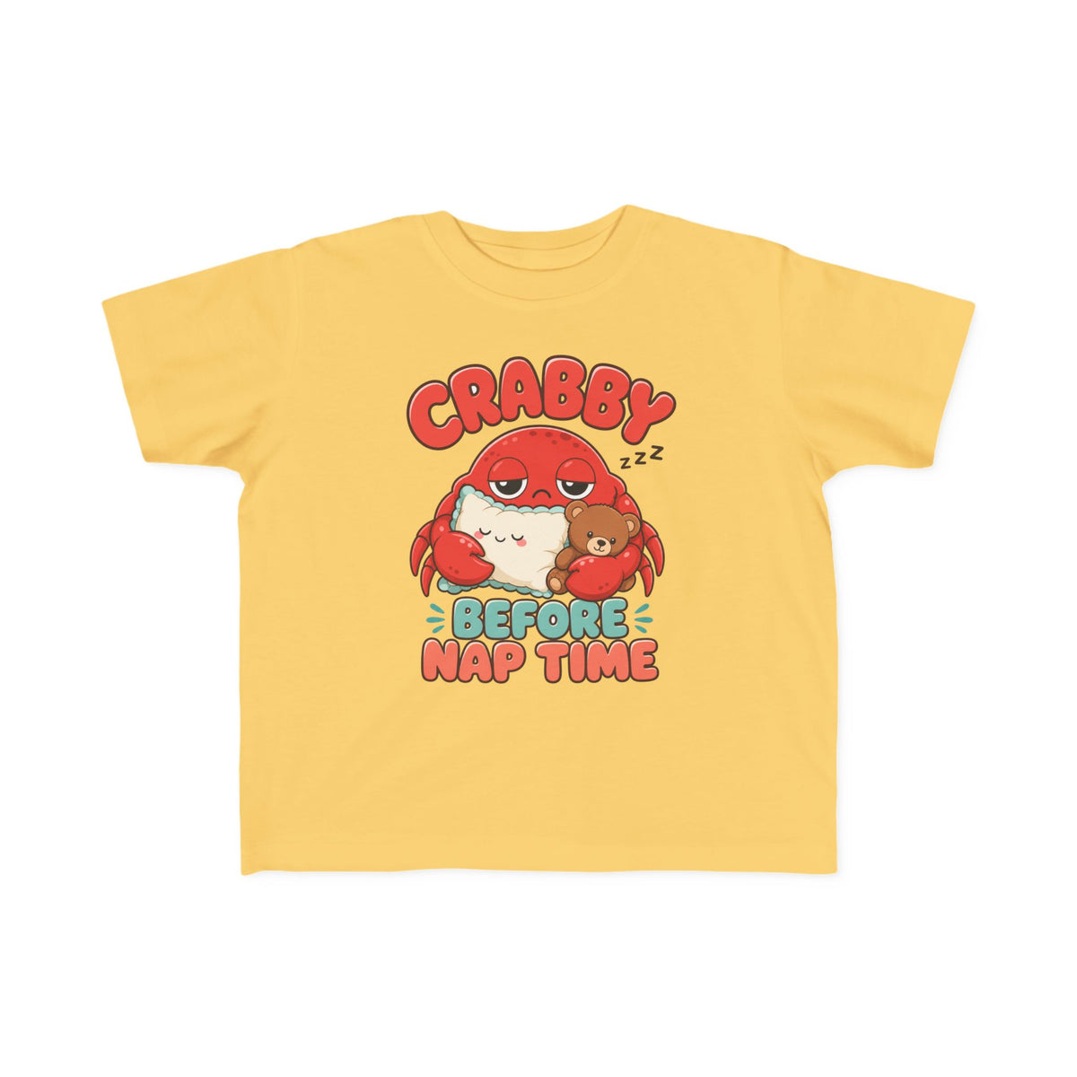Crabby Before Nap Time Kids Tee | Funny Crab Toddler Shirt | Toddler Beach T-Shirt | Surf Kid Gift