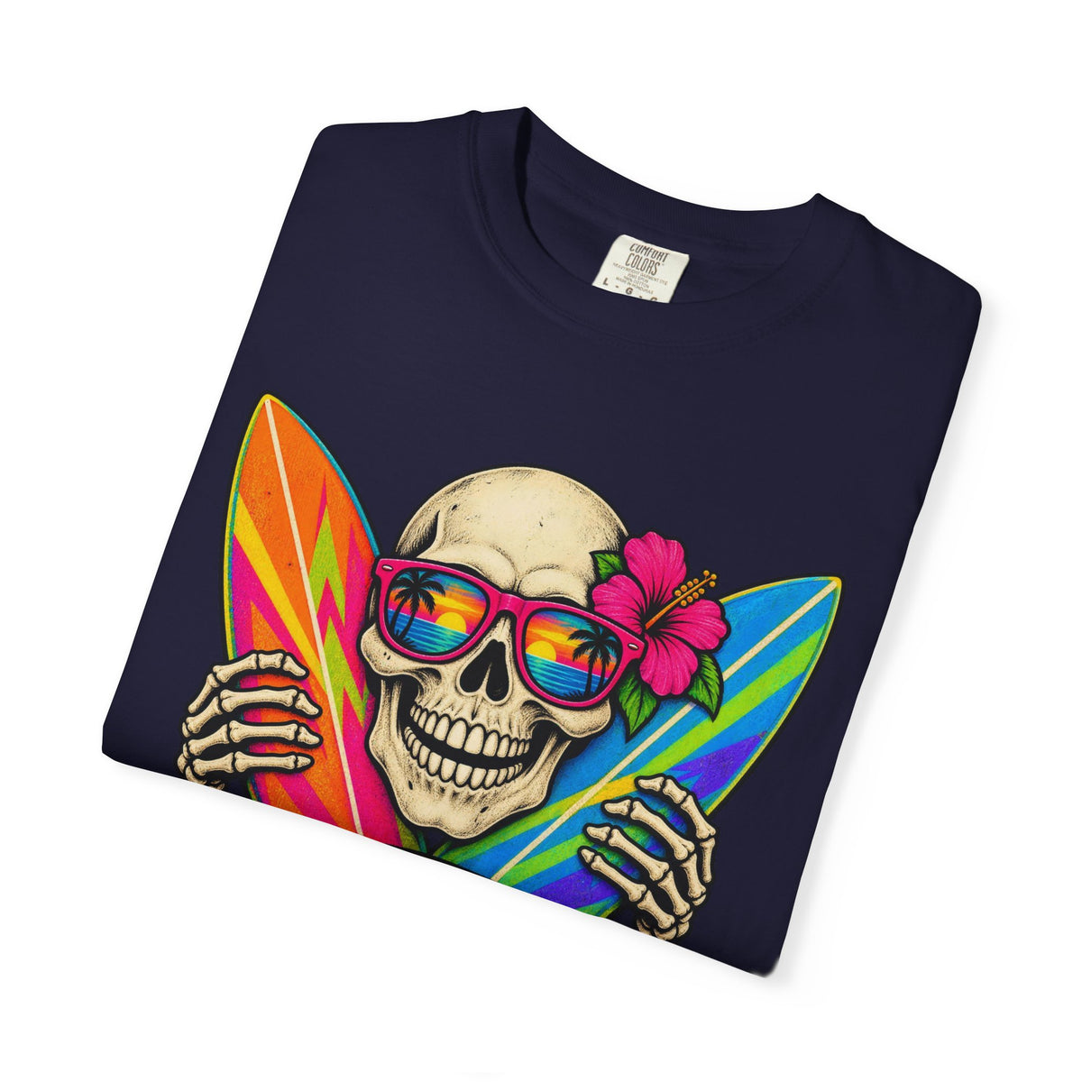 Surf Till You're Bones Tee | Funny Skeleton Surf Shirt | Retro Surfer T-Shirt | Comfort Colors