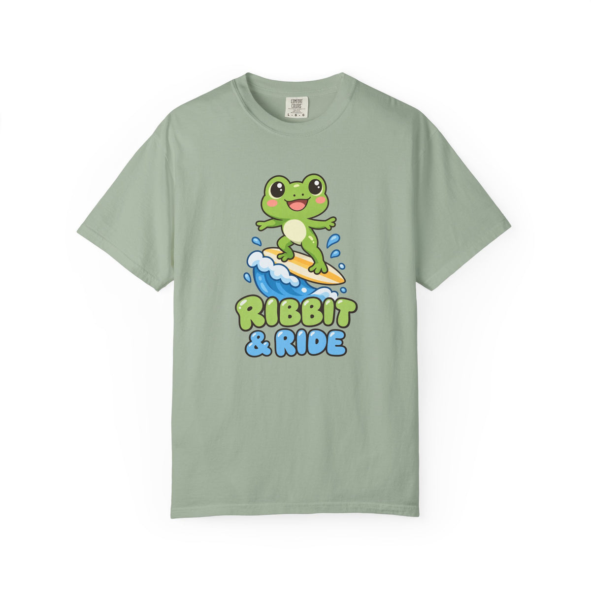 Ribbit and Ride Tee | Cute Surfing Frog Shirt | Funny Frog Surf T-Shirt | Comfort Colors Butter