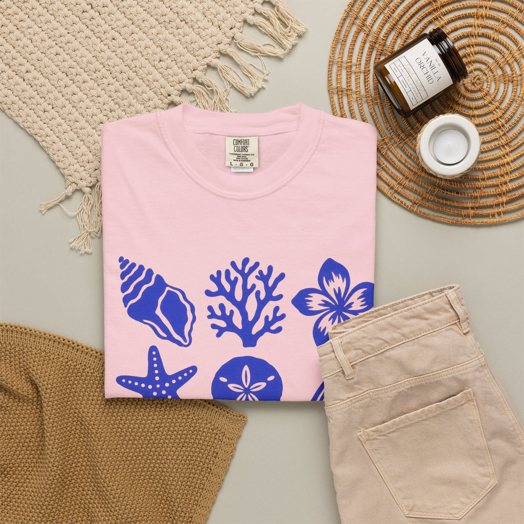 Salty Girl Club Shirt | Sea Shell Icons Beach Tee | Comfort Colors T-Shirt
