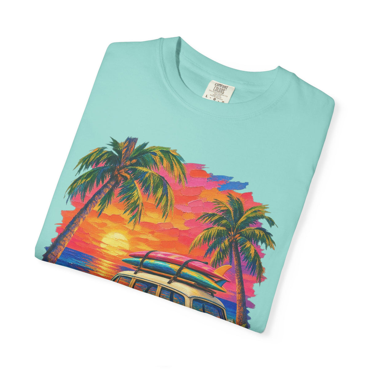 Surf Van Sunset Shirt | Retro Camper Van Beach Tee | Comfort Colors T-Shirt