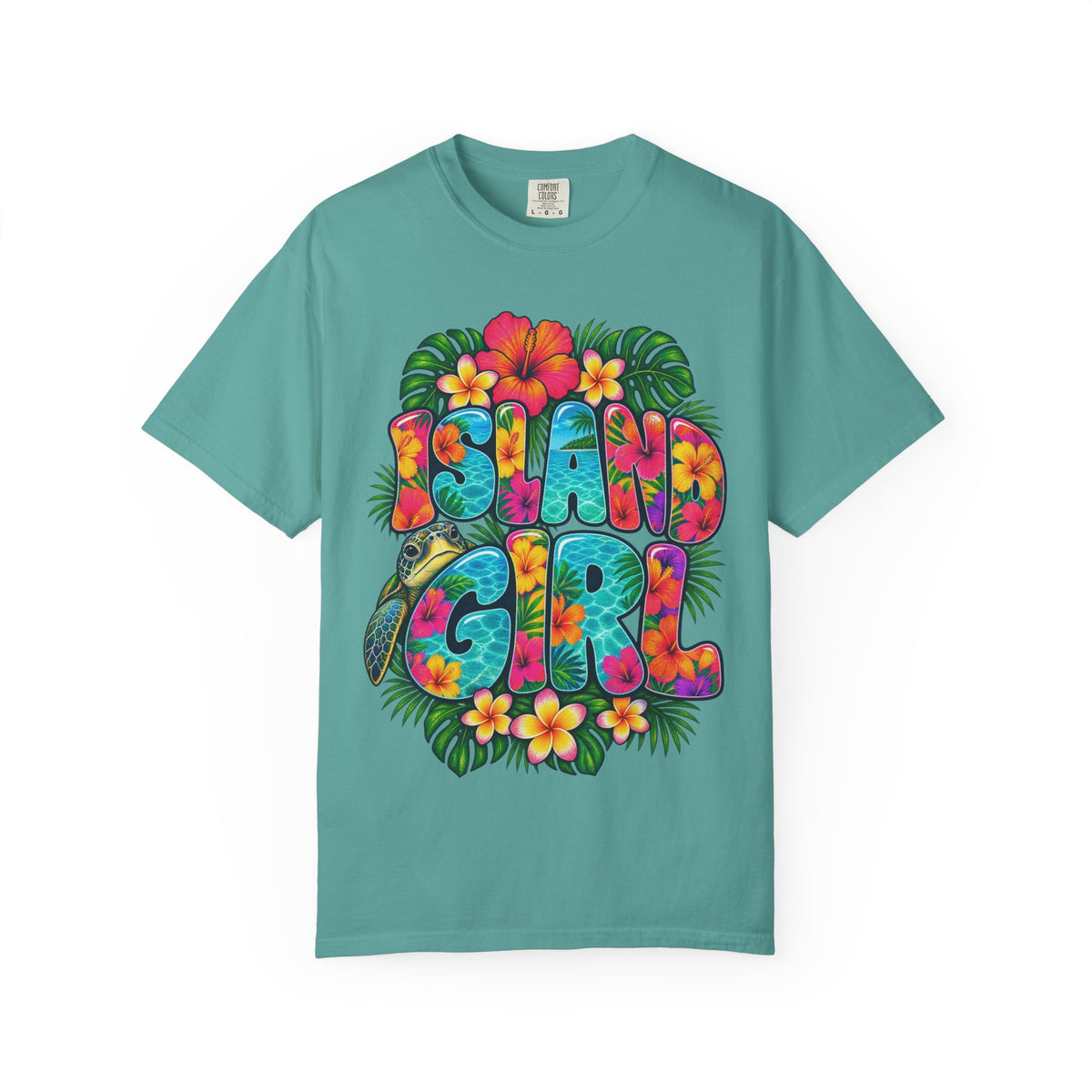 Island Girl Tee | Tropical Girl Shirt | Hibiscus Beach T-Shirt | Comfort Colors