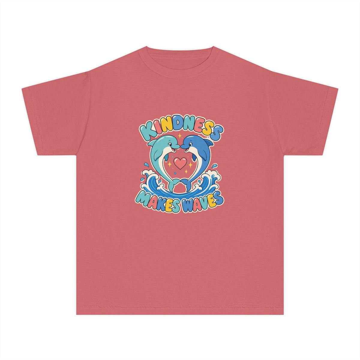 Kindness Makes Waves Kids Tee | Kindness Dolphin Kids Shirt | Youth Beach T-Shirt | Surf Kid Gift