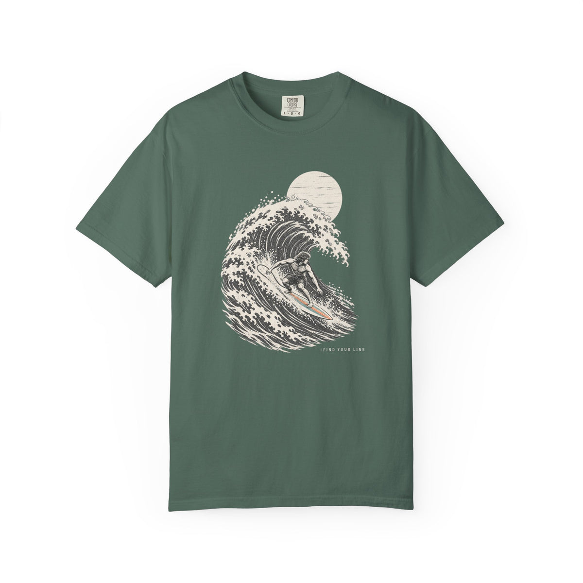 Find Your Line Tee | Vintage Surfer Wave Sketch Shirt | Inspirational Surf T-Shirt | Comfort Colors Gift
