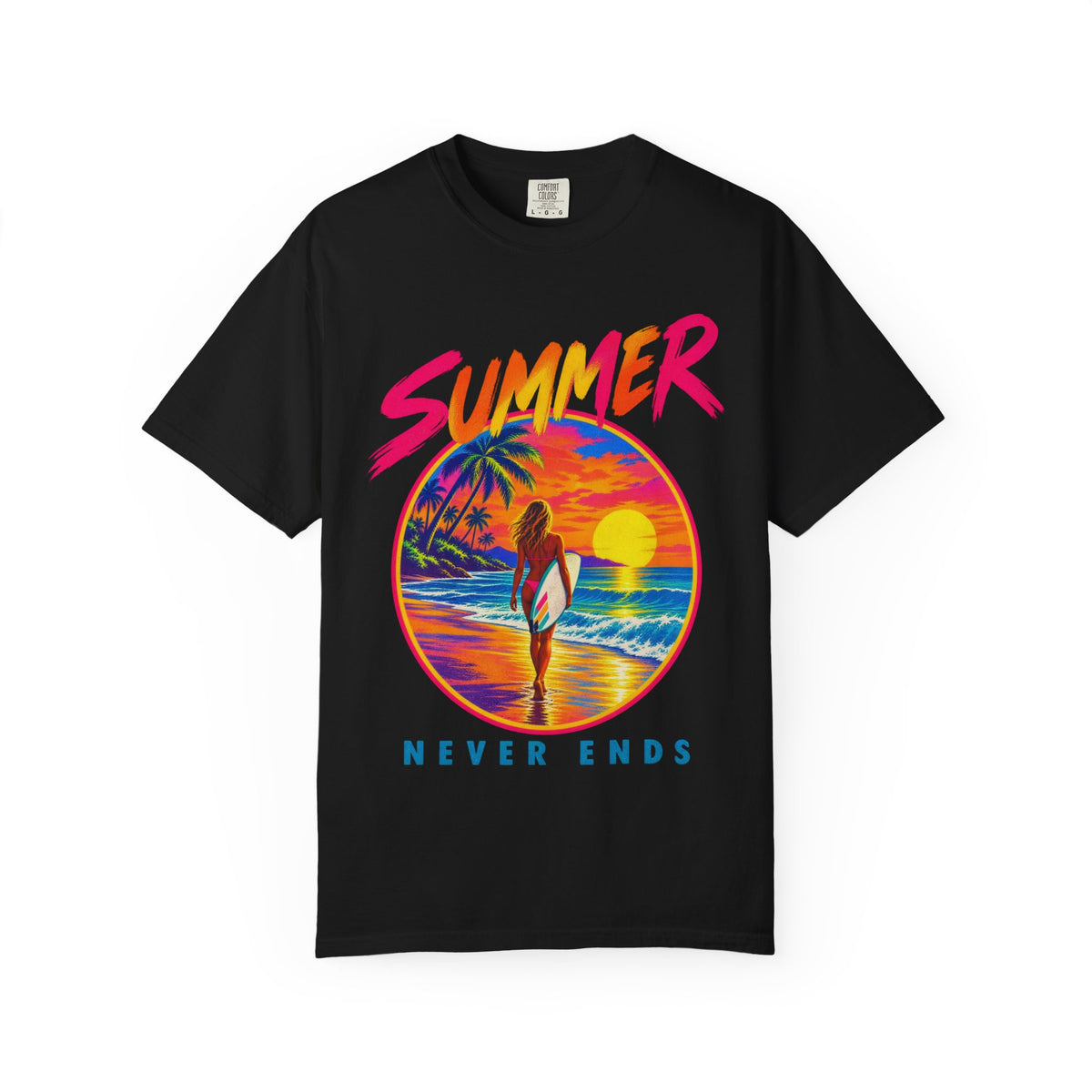Summer Never Ends Tee | Retro Endless Summer Shirt | Tropical T-Shirt | Comfort Colors