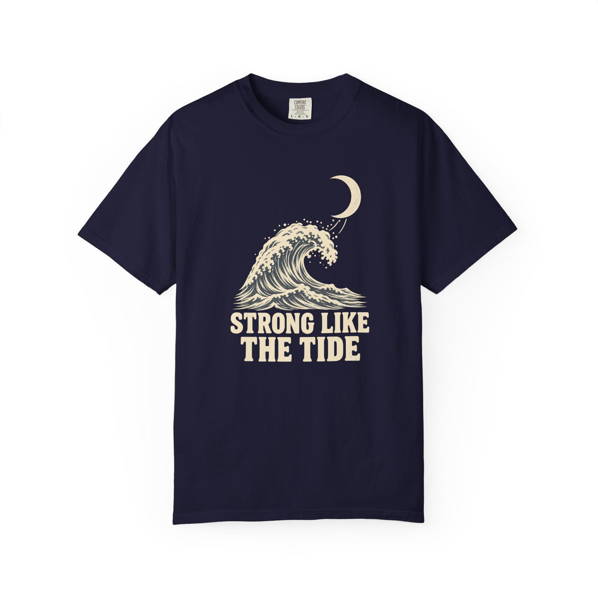 Strong Like The Tide Tee | Vintage Wave Moon Shirt | Inspirational Ocean T-Shirt | Comfort Colors Gift